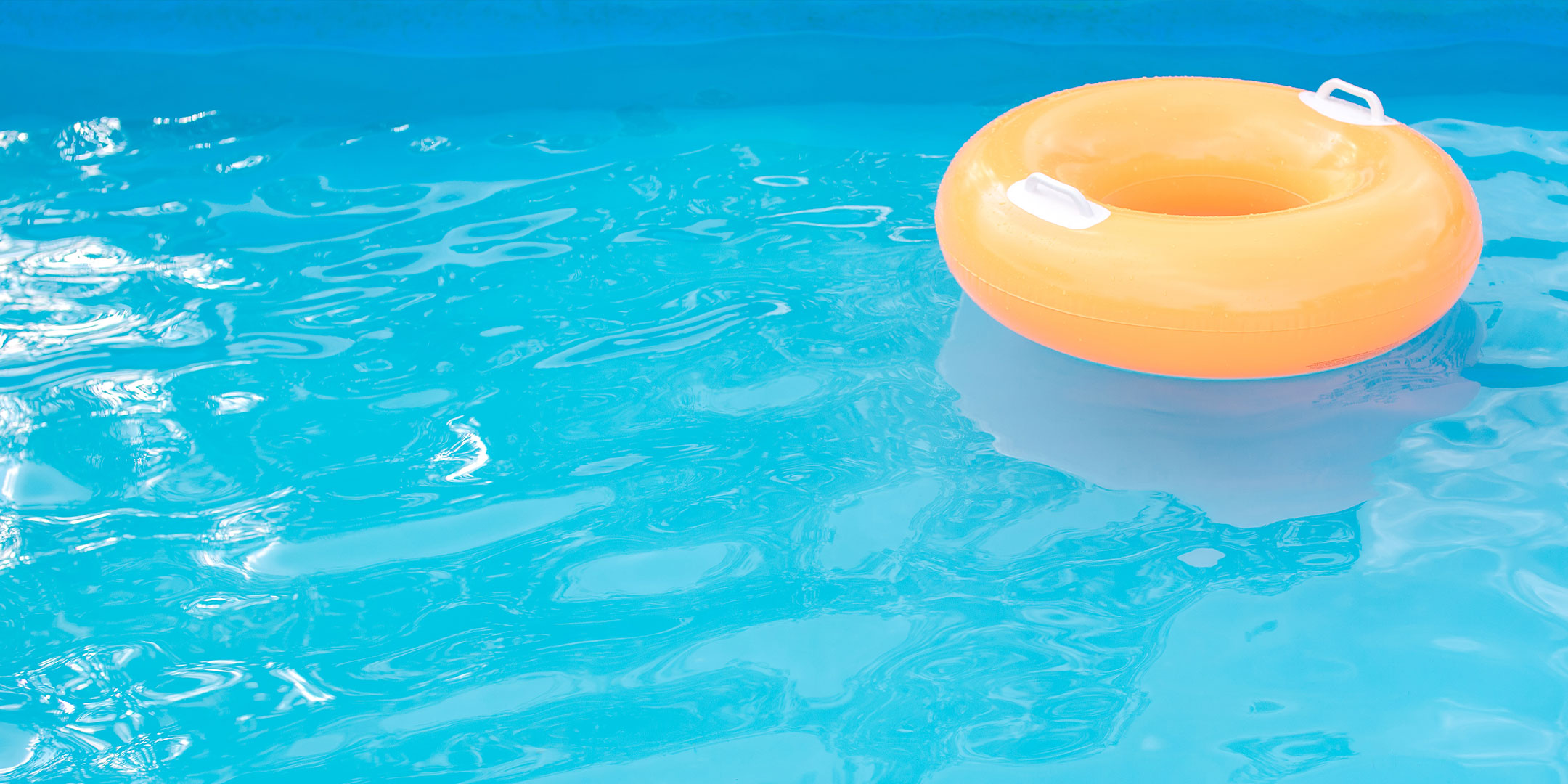 Swimming Pool with Round Orange Inflatable